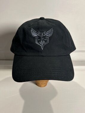 Charlotte Hornets Quake City Caps Exclusive Black Out Adjustable Hat NBA OSFM